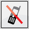 Mobiltelefon forbudt | 1 mm. Rustfri stål skilt