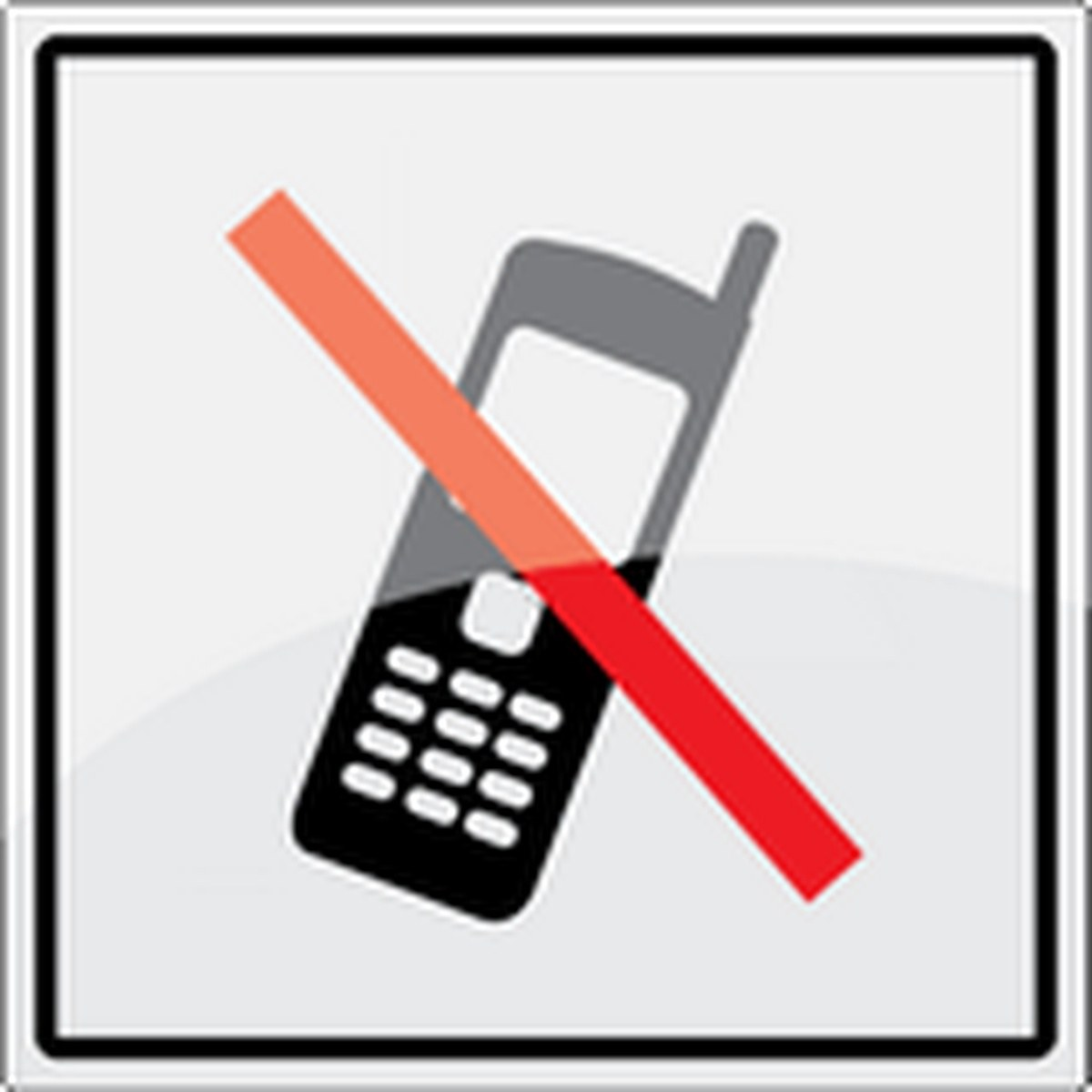 Mobiltelefon forbudt | 1 mm. Rustfri stål skilt