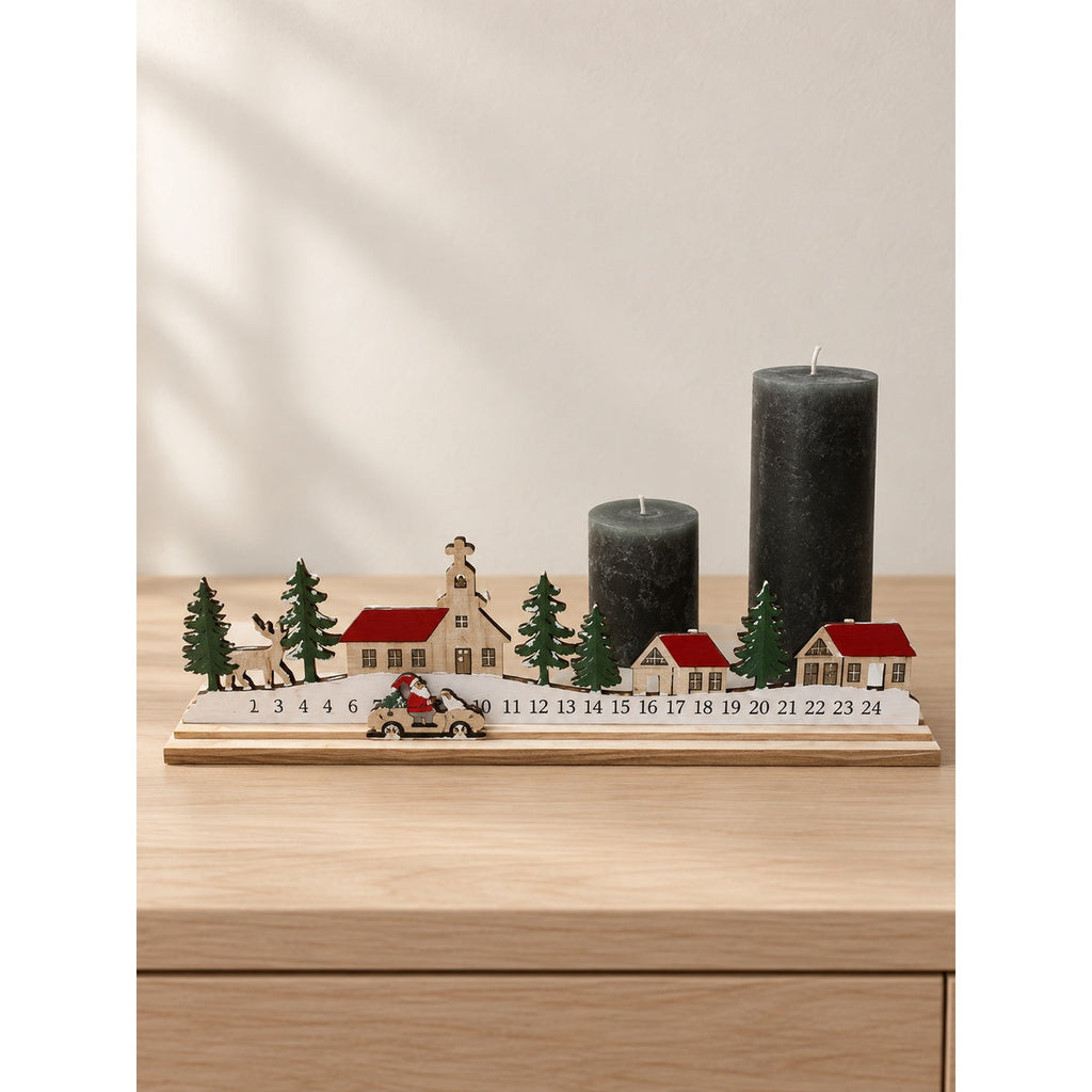 Adventskalender med kirke – miljøbillede