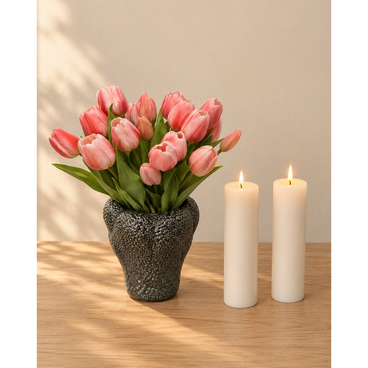 Kunstige tulipaner pink – miljøbillede