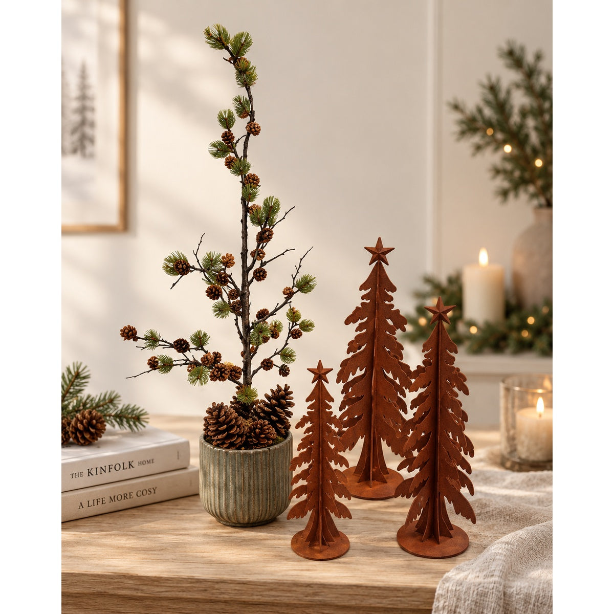 Juletræ rust 43 cm – miljøbillede