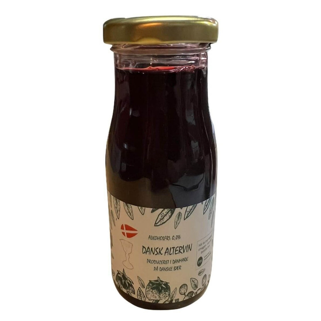 Dansk alkoholfri kirkevin på aronia og solbær 150ml flaske