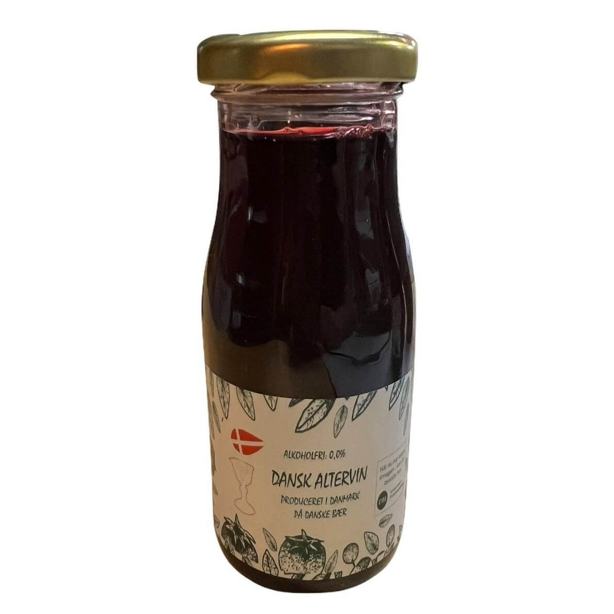 Dansk alkoholfri kirkevin på aronia og solbær 150ml flaske