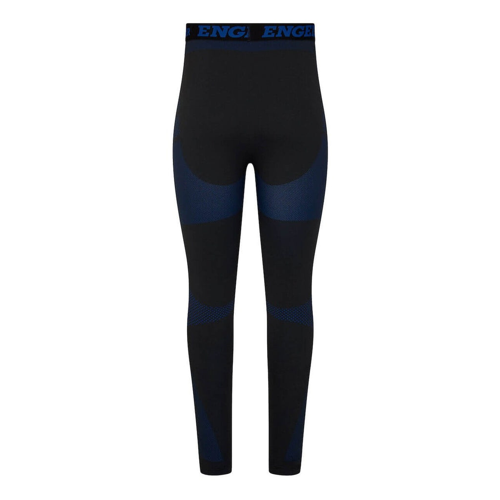 Engel Seamless Long Johns i sort med blå detaljer.