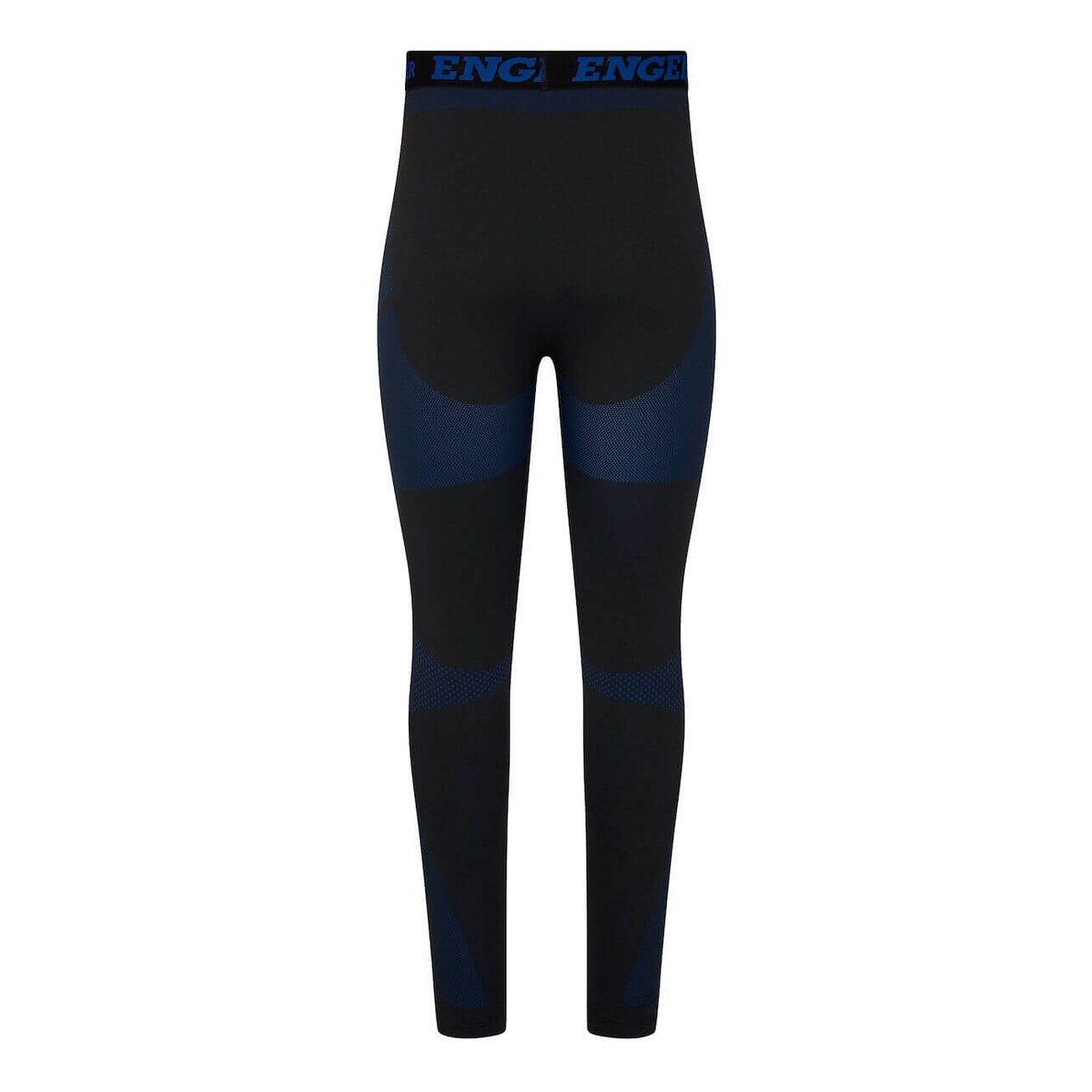 Engel Seamless Long Johns i sort med blå detaljer.
