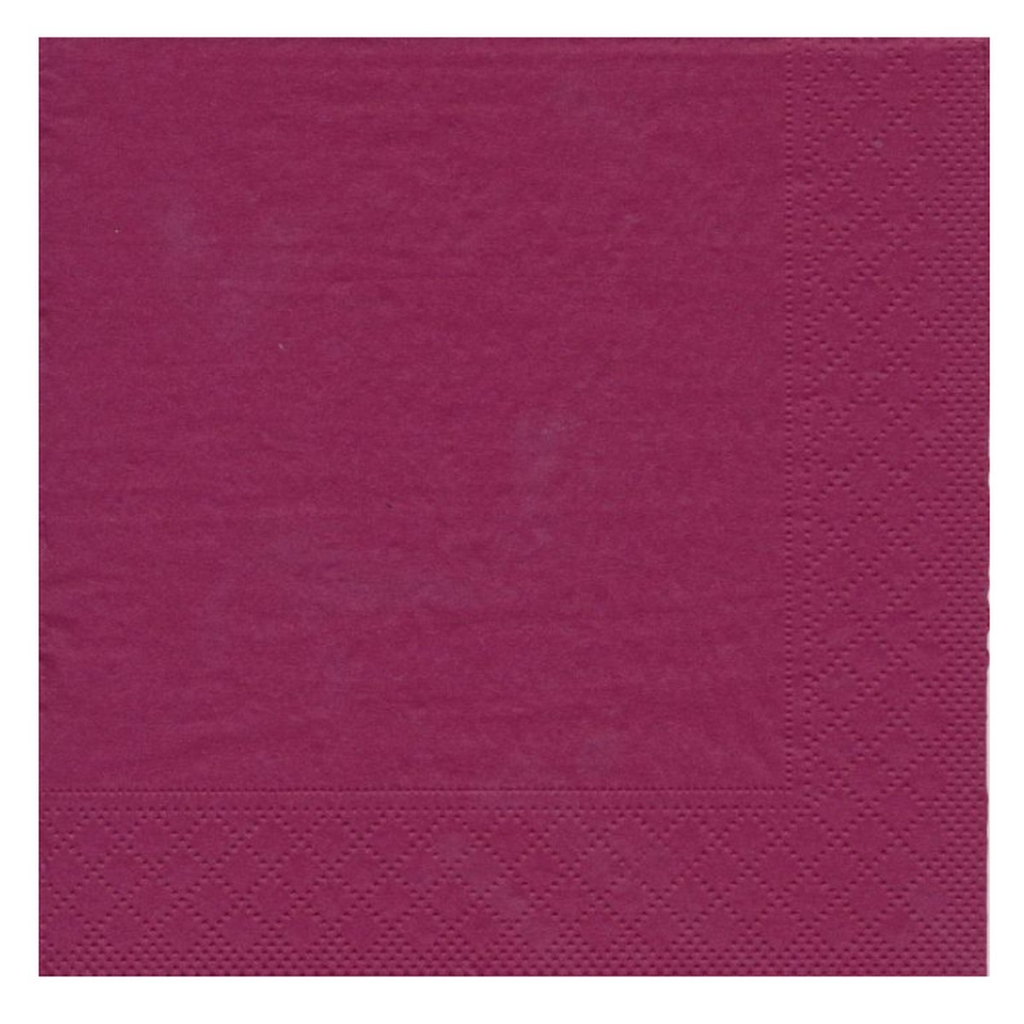 Ensfarvet middags serviet | 20 x 20 cm. | Flere farver