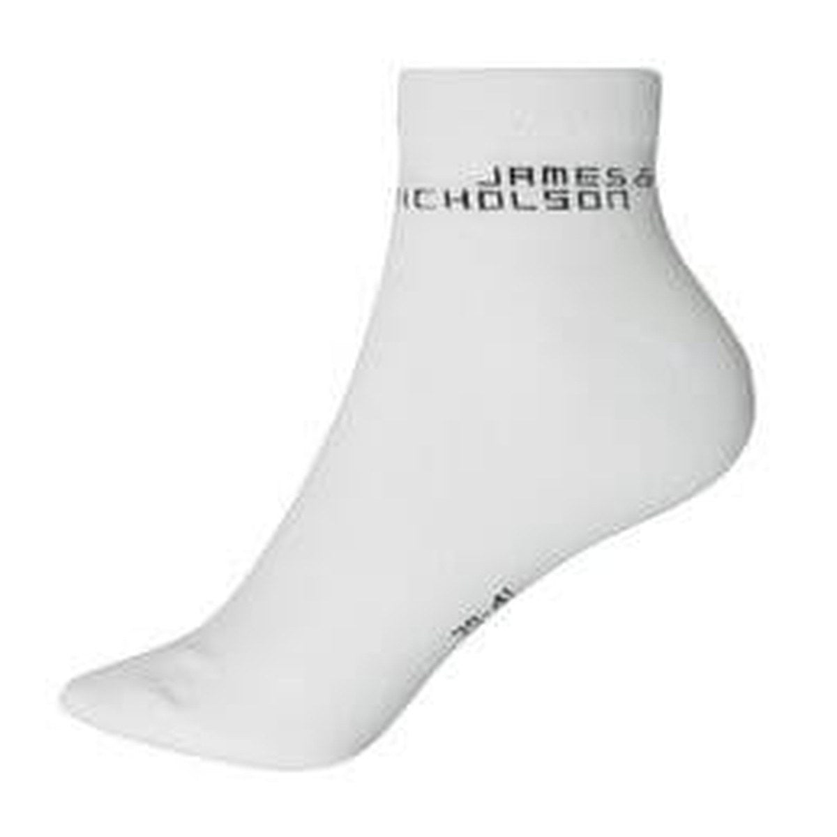 Hvid åndbar sneaker sok med James & Nicholson logo