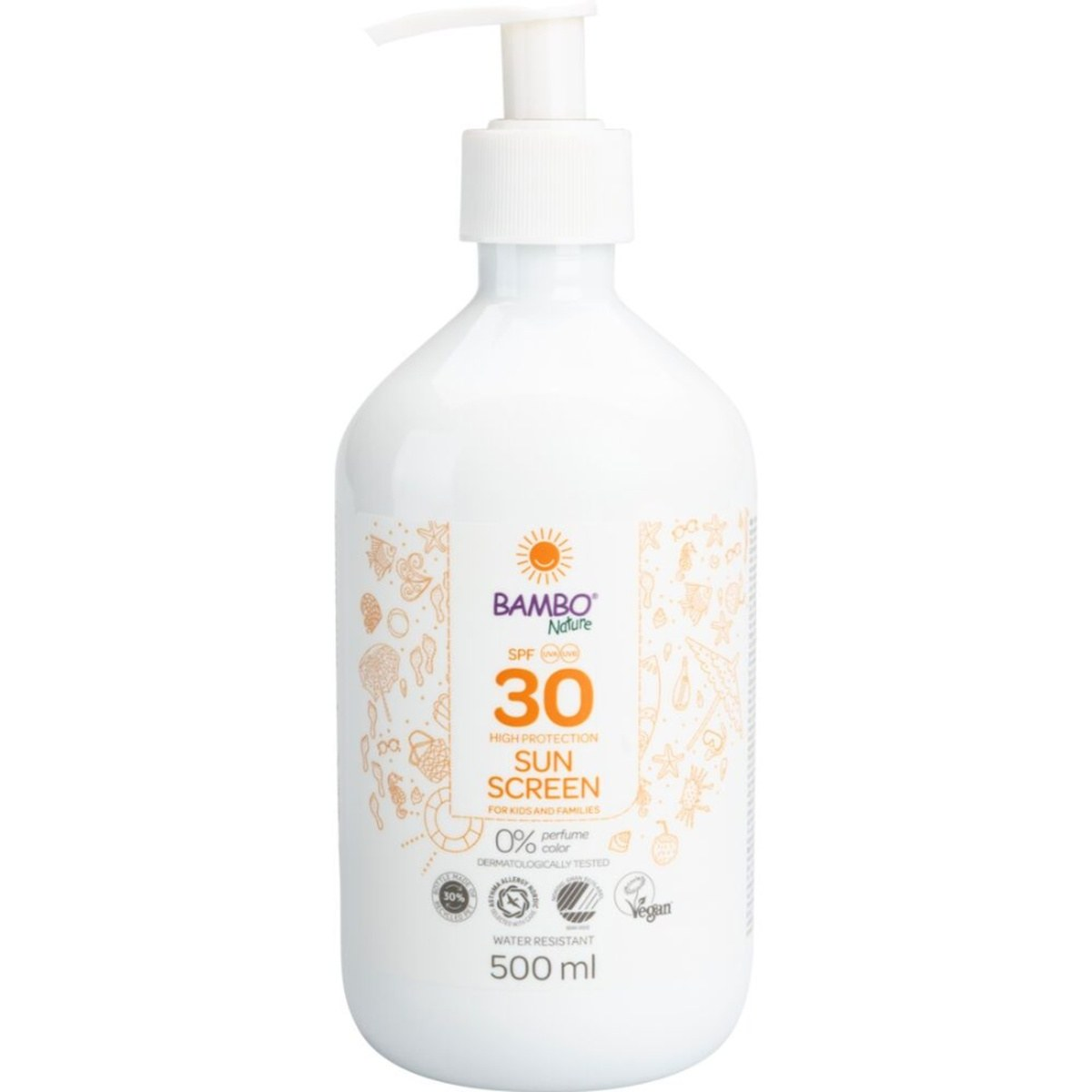 Bambo Nature Sollotion SPF 30 500 ml skånsom solbeskyttelse til alle