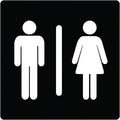 Toilet skilt , Herre/dame sort Alu skybond